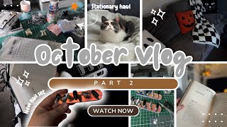 ✦ OCTOBER VLOG ✦ Pt 2  Reading new nail set stationary haul journaling [upl. by Ziagos]