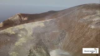 Peak view at volcano crater Vulcano Aeolian islands Sicily Italy [upl. by Amabelle]