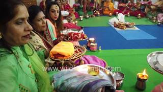 Married Indian women worship Goddess Parvati on Karwa Chauth  Part 2 [upl. by Lily968]