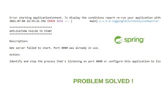 Spring Application Error  Application Failed To Start [upl. by Schaaff]