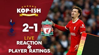 9MAN REDS LOSE LATE  TOTTENHAM HOTSPUR 21 LIVERPOOL  LIVE MATCH REACTION amp PLAYER RATINGS [upl. by Kerry]