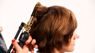 Using Curling Iron on Short Hair Pt 1  Short Hairstyles [upl. by Ynottirb]