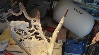 Time lapse Moose antler carving PART 7 [upl. by Zampardi129]