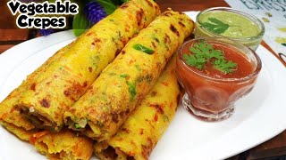 Vegetable Crepes Recipe  Easy Recipe  Tasty Recipe  Breakfast Recipe  By Food Mania [upl. by Naoh200]