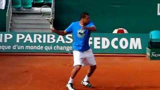 Tsonga Slow Motion Attacking Forehand 210fps [upl. by Zaneta316]