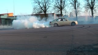 Straight Piped Mercedes E420 CDI Burnout [upl. by Annaer]