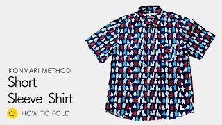 How to fold a Short Sleeve Shirt Konmari Method [upl. by Norris]