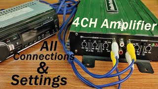 4 CH CAR Amplifier Complete Wiring amp Sound Settings [upl. by Uaeb]