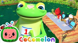 Five Little Speckled Frogs  CoComelon Animal Time  Animals for Kids [upl. by Anitsugua]