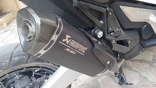 Honda XAdv 2018 Akrapovic Black full Titanium exhaust system sound [upl. by Laina266]