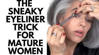 THE SNEAKY EYELINER TRICK FOR MATURE WOMEN  Nikol Johnson [upl. by Ahtnama940]