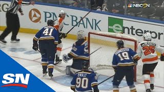 James van Riemsdyk Makes Perfect Redirection On Travis Konecny Goal [upl. by Ayet]