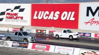 Ford F150 SVT Lightning Vs Ram SRT10  Quarter Mile Race [upl. by Akinoj477]