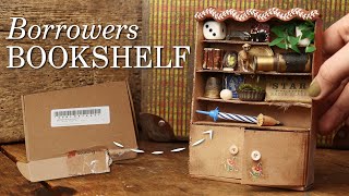 From Cardboard Box To Borrowers Bookshelf A Miniature DIY Make [upl. by Eirallih983]