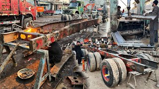 Transformation of a Rusted Truck Trailer Frame  Full Truck Trailer Frame Restoration [upl. by Adelle332]