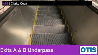 Clarke Quay MRT Station  Otis Escalator Exits A amp B Underpass [upl. by Portingale]