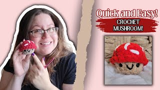 Easy Crochet Mushroom for Beginners  How to Crochet Amigurumi Mushroom  Crochet Along Toadstool [upl. by Ahsiet]