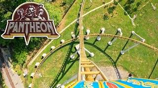 Pantheon On Ride POV  Busch Gardens Williamsburg [upl. by Ahsyekat]