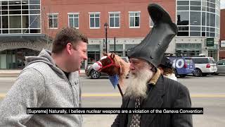 Vermin Supreme on nuclear weapons February 2020 [upl. by Imat546]