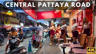 4K Walk along Central Pattaya road and Beach road Pattaya Thailand 2024 [upl. by Tuesday562]