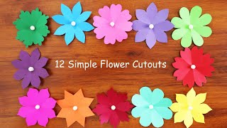 12 Simple and Attractive Paper Flower Shapes  DIY paper flower making ideas [upl. by Anitnerolf]