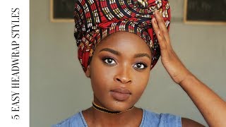 5 Quick amp EASY Headwrap  Turban Styles  Nosipho Mhlanga [upl. by Orten282]