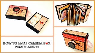 DIY Photo Album  How to make a Scrapbook album in a Camera Box  Gift Ideas  Giulias Art [upl. by Ardnnek]