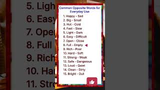 Common Opposite Words for Everyday Use english opposite vocabulary daytodayenglishmalayalam [upl. by Berke]