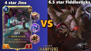 Jinx 4 star VS Fiddlesticks 65 stars  Path of Champions [upl. by Rowell]