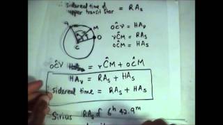 Sidereal Time Hour Angle and Right Ascension cont plus Examples [upl. by Anivlek]