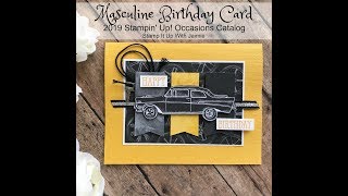 Stampin Up Masculine BirthdayFathers Day Card Tutorial 2019 [upl. by Eniruam136]