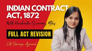 Indian Contract Act 1872  Full ICA Revision Lecture  CMA Inter CA Foundation amp CMA Foundation [upl. by Koziarz]