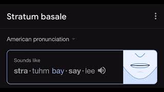 How to pronounce Stratum Basale [upl. by Matazzoni]