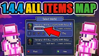 TERRARIA 144 ALL ITEMS MAP FOR MOBILE [upl. by Savanna]