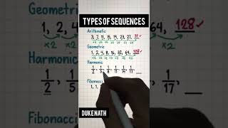 Different types of sequences sequence mathsequence ytshortsindia ytviralshorts [upl. by Ndnarb388]