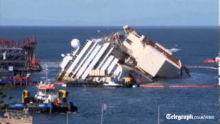 Costa Concordia recovery timelapse footage [upl. by Laved105]