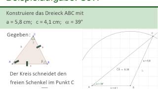 Dreiecke konstruieren  Kongruenzsatz SsW [upl. by Vincentia]