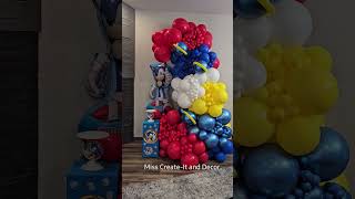 Sonic Hedgehog Balloon Backdrop  Balloon Decor  ballondecor sonicthehedgehog trending birthday [upl. by Harmonia]