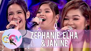 Vice Ganda gets entertained by Zephanie Elha and Janine on Mash Up Challenge  GGV [upl. by Scuram]