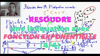 Terminale S Résoudre une inéquation avec fonction exponentielle 44 [upl. by Root]