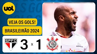 SÃO PAULO 3 X 1 CORINTHIANS  BRASILEIRÃO 2024 VEJA OS GOLS DE LUCAS ARBOLEDA ANDRÉ SILVA E YURI [upl. by Eiba]