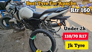 Apache RTR 160 New tyres l Jk Tyre 1108017 full information [upl. by Janna58]