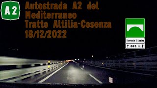 Autostrada A2 tratto AltiliaCosenza 18122022 [upl. by Ayenat805]