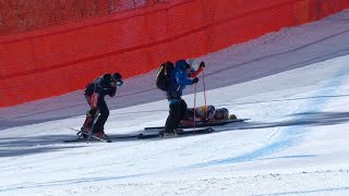 Ski Alpin Again crashes and injuries in the Womens Downhill II in Cortina DAmpezzo 2024 [upl. by Atat345]