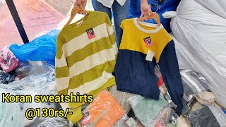 Bangalore wholesale mens Koran sweatshirt 130 ladies amp kids surplus tshirt 65rs [upl. by Egoreg]