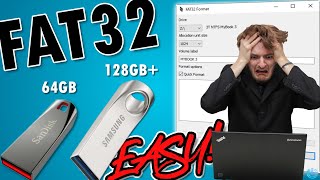 How To Format a 64GB 128GB or LARGER USB Flash Drive to FAT32  EASY [upl. by Ryter]