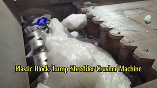 300800kgh Waste Plastic BlockLump Shredder Crusher Machine Single Shaft Shredder [upl. by Nadia]