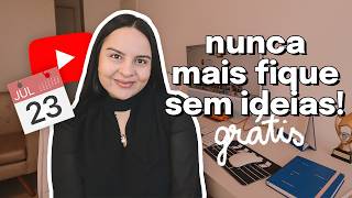 Como Fazer Um Calendário De Conteúdo Grátis Para O YouTube Passo A Passo Fácil e Rápido [upl. by Eillen]