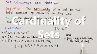 Cardinality of Sets [upl. by Anomer]