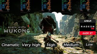 Black Myth Wukong on RX 6600 XT8GB  All Settings Tested RTX ON  FSR ON [upl. by Aicile318]